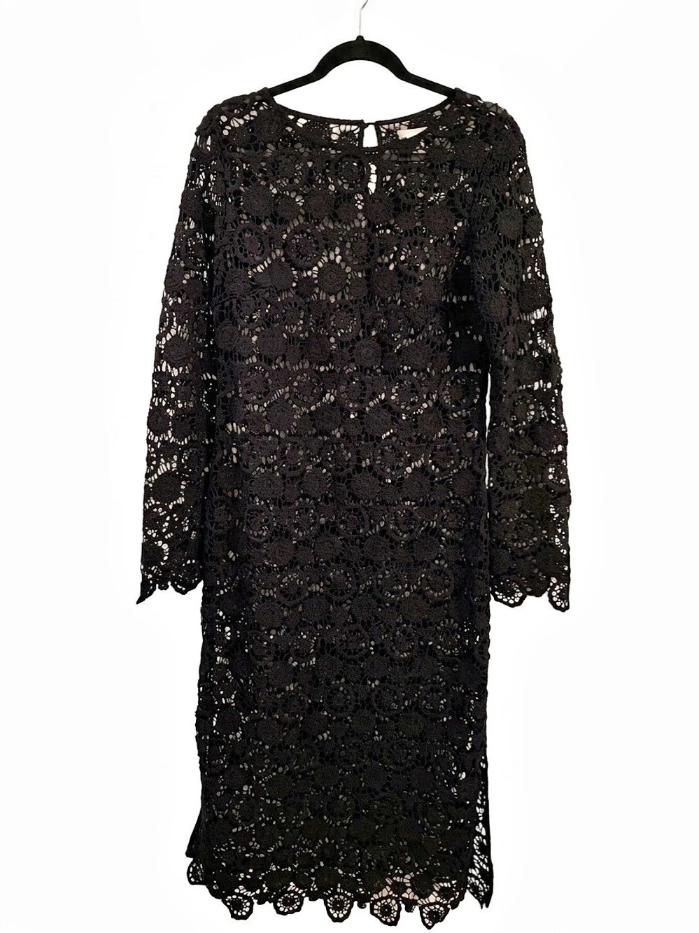 H&M Black Floral Lace Midi Dress Like New